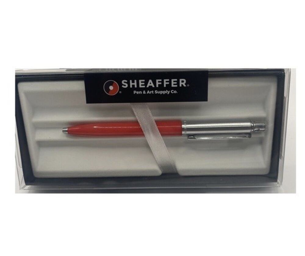 Sheaffer Sentinel Brushed Chrome Deep Pink Medium Girth Ballpoint Pen NEW 3